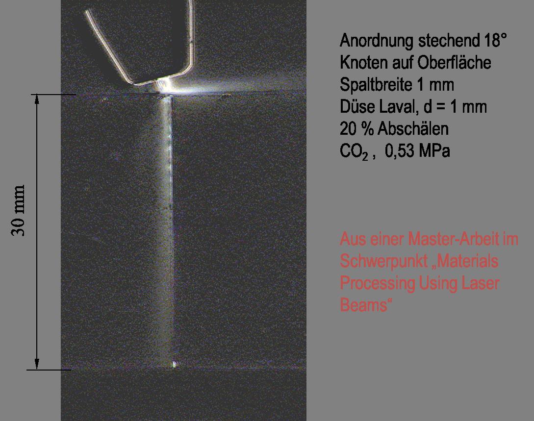 Schlierenbild mit stechendem Schneidstrahl